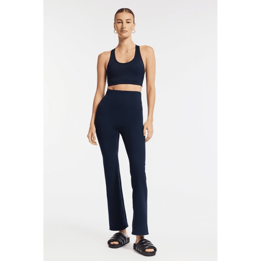 BANDIER Center Stage Flare Legging NAVY SMALL NEW WOT
